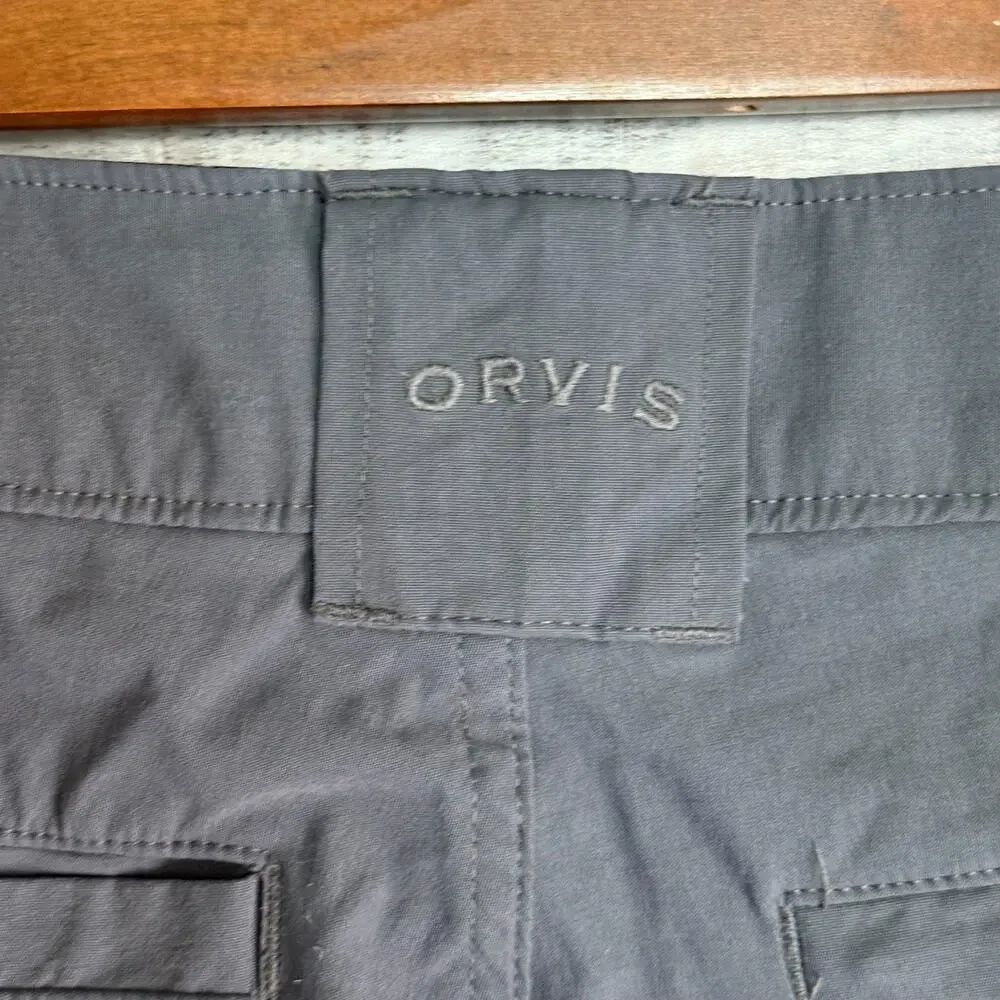Orvis Tech Cargo Hiking Shorts Mens 36 Black Pockets Stretch Outdoors 10